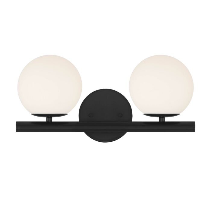 Crown Heights 2-Light Bathroom Vanity Light in Matte Black
