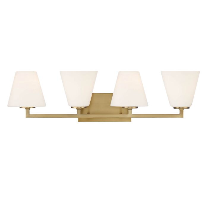 Palmyra 4-Light Bathroom Vanity Light in Brushed Gold