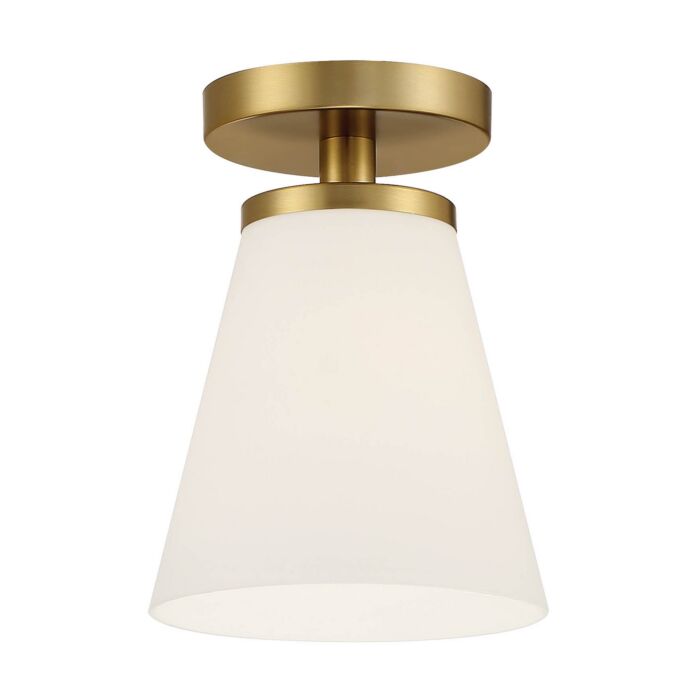 Palmyra 1-Light Semi-Flush Mount in Brushed Gold
