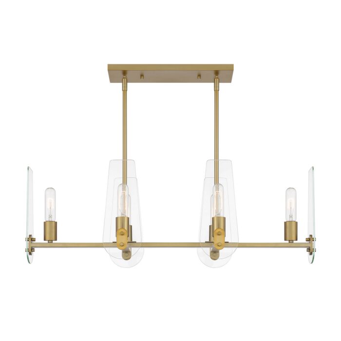 Bergen Beach 6-Light Island Pendant in Brushed Gold