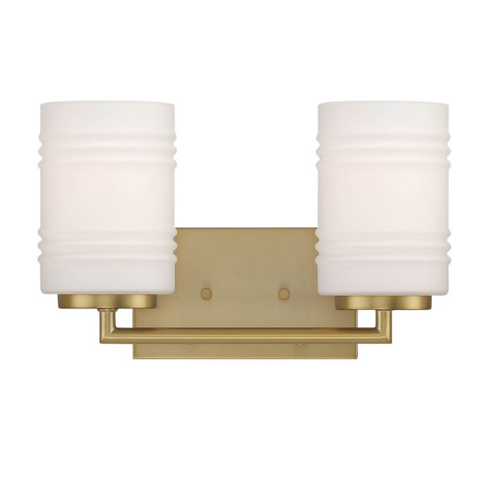 Leavenworth 2-Light Bathroom Vanity Light in Brushed Gold