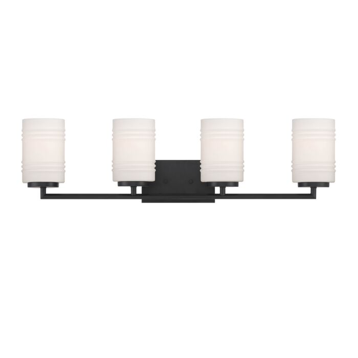 Leavenworth 4-Light Bathroom Vanity Light in Matte Black