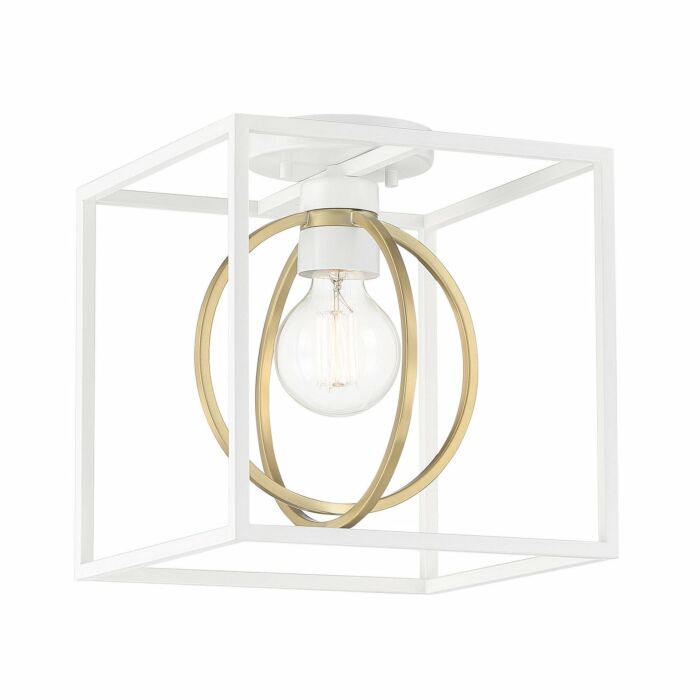 Kew Gardens 1-Light Semi-Flush Mount in Matte White