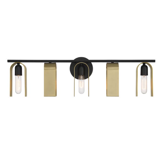 U Turn 5-Light Bathroom Vanity Light in Matte Black