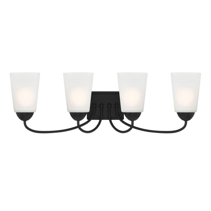 Malone 4-Light Bathroom Vanity Light in Matte Black
