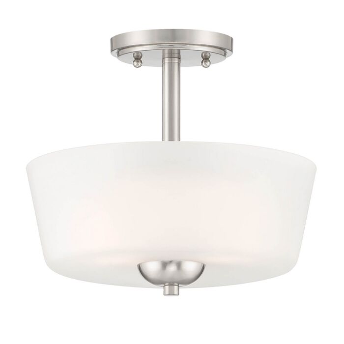 Malone 2-Light Semi-Flush Mount in Brushed Nickel