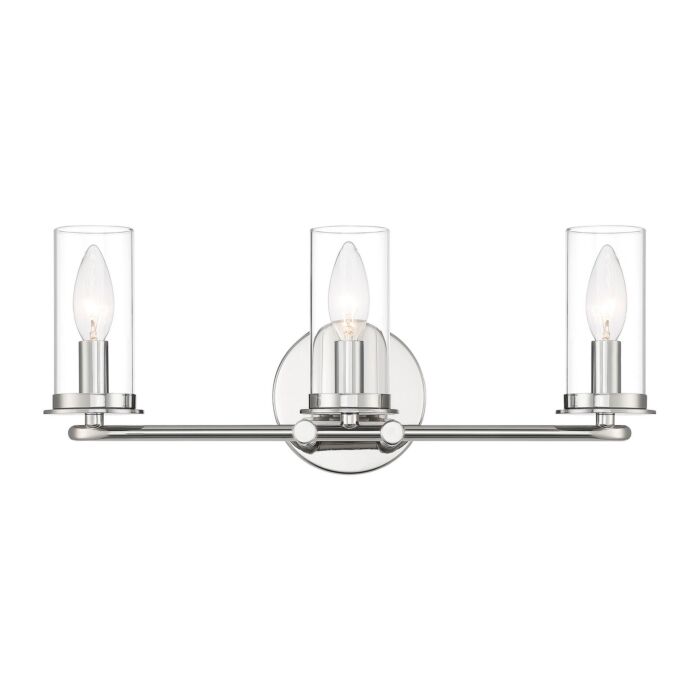 Hudson Heights 3-Light Bathroom Vanity Light in Polished Nickel