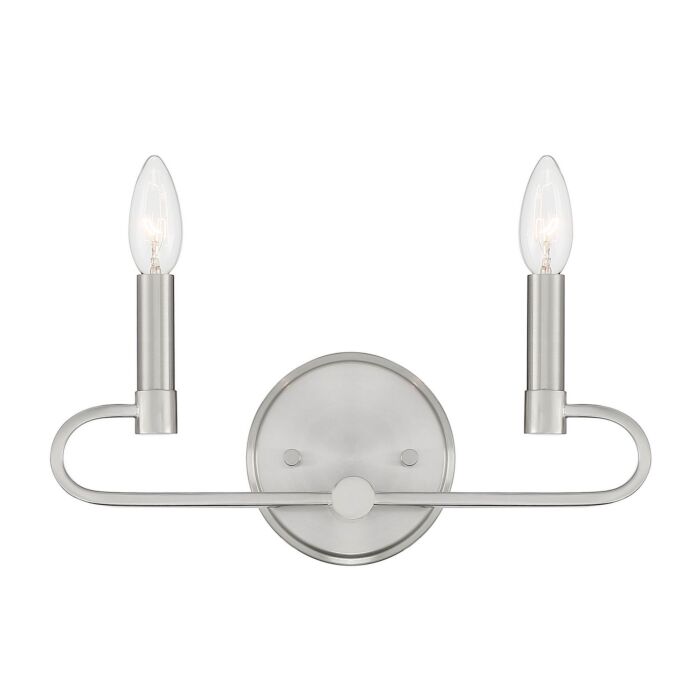 Summit 2-Light Bathroom Vanity Light in Brushed Nickel