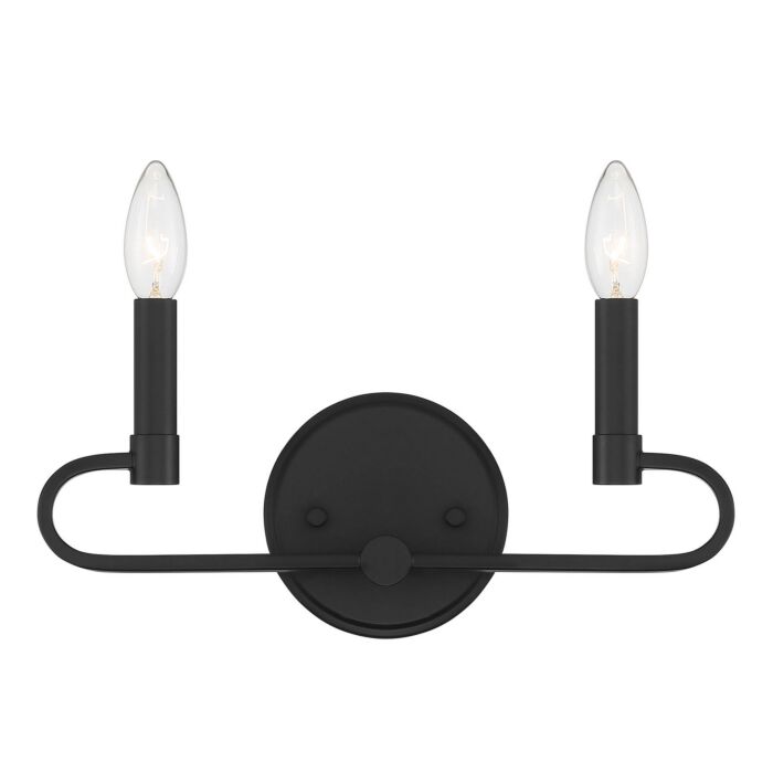 Summit 2-Light Bathroom Vanity Light in Matte Black