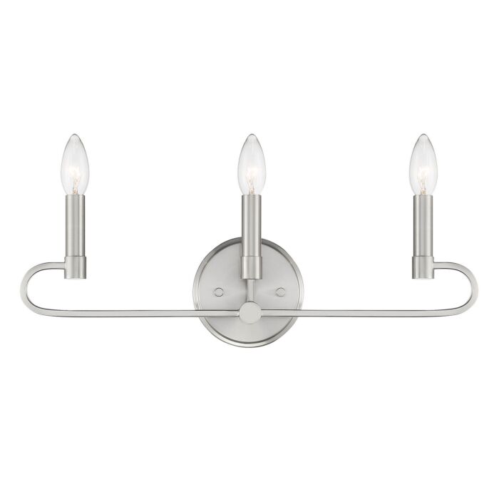 Summit 3-Light Bathroom Vanity Light in Brushed Nickel