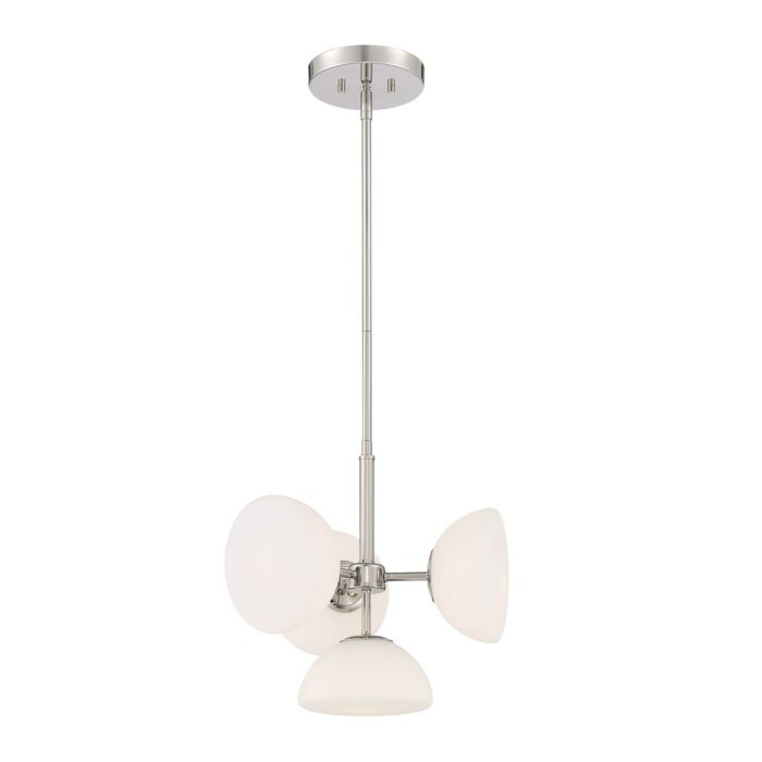 Zio 4-Light Chandelier Convertible in Polished Nickel