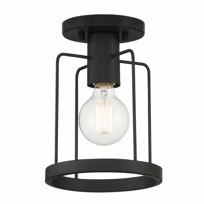 Tafo 1-Light Semi-Flush Mount in Matte Black