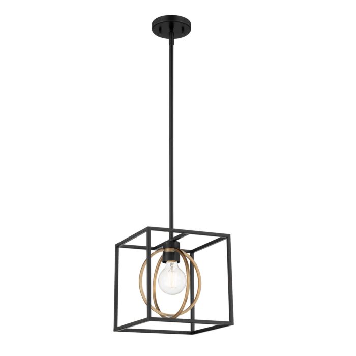 Kew Gardens 1-Light Pendant in Matte Black