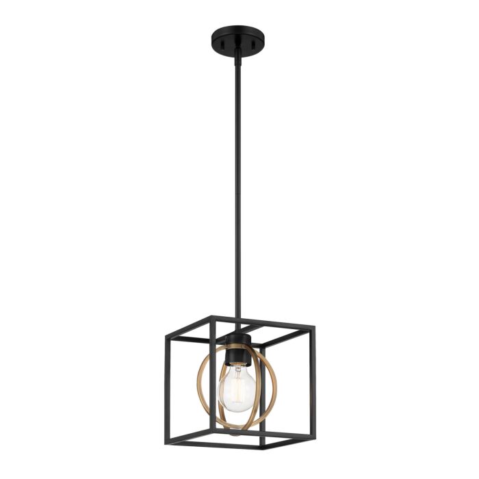 Kew Gardens 1-Light Pendant Convertible in Matte Black