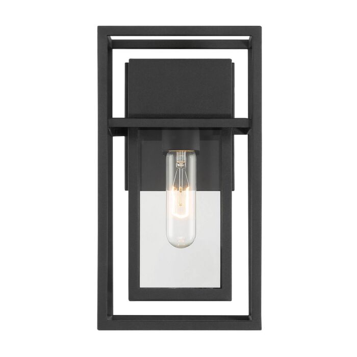 Burton 1-Light Wall Lantern in Black