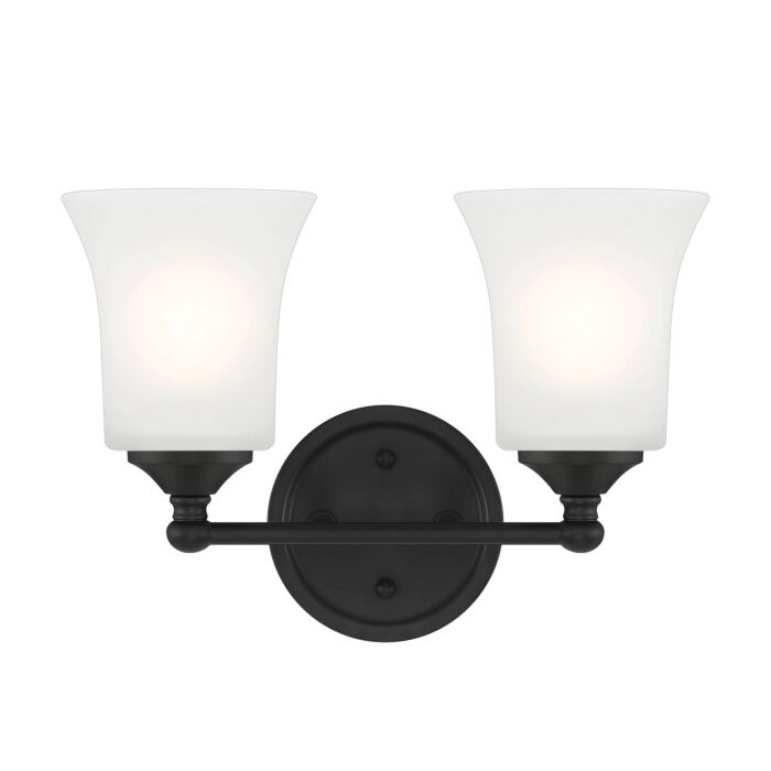 Bronson 2-Light Bathroom Vanity Light in Matte Black