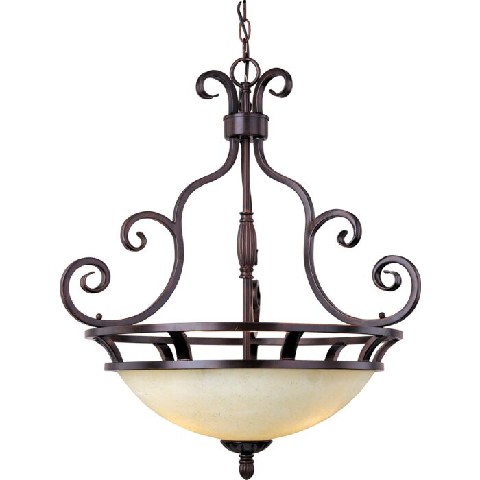 Maxim Lighting Manor 3 Light Bowl Pendant in Bronze