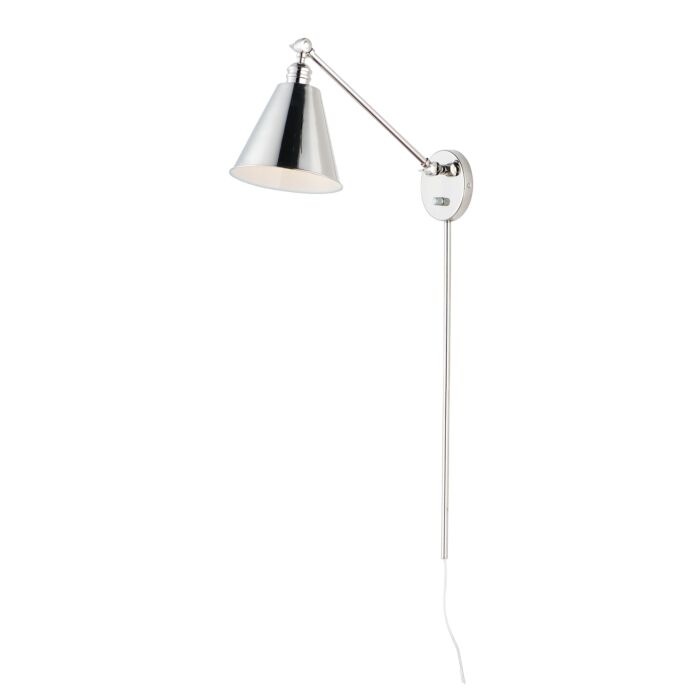 Maxim Library Wall Sconce in Polished Nickel