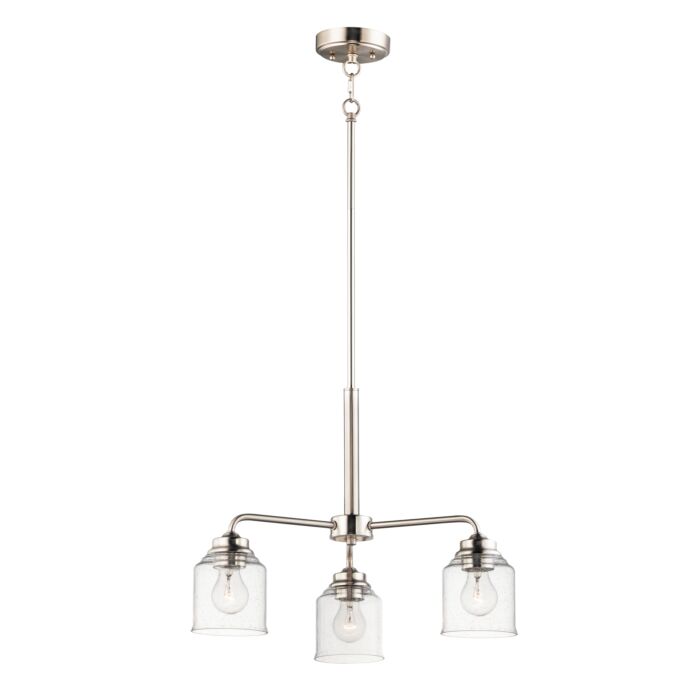 Maxim Acadia 3 Light Transitional Chandelier in Satin Nickel