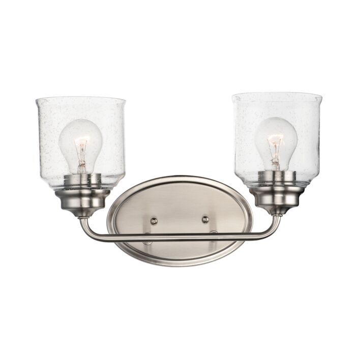 Maxim Acadia 2 Light Bathroom Vanity Light in Satin Nickel