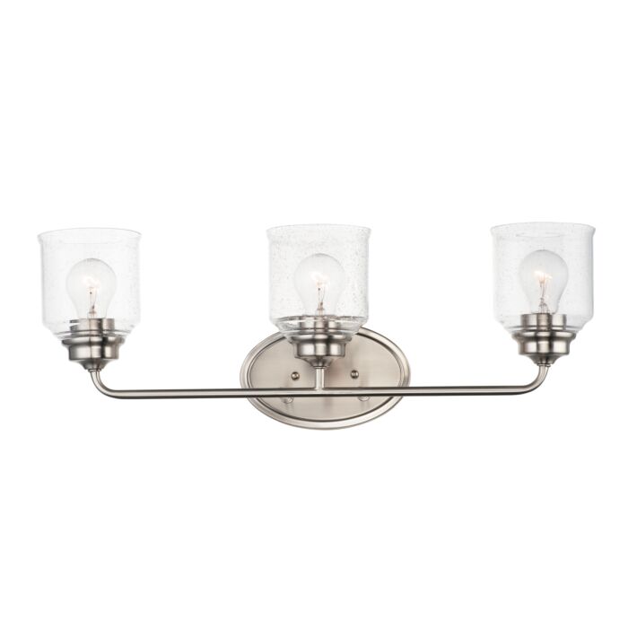 Maxim Acadia 3 Light Bathroom Vanity Light in Satin Nickel