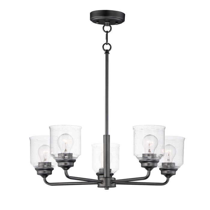 Maxim Acadia 5 Light Transitional Chandelier in Black
