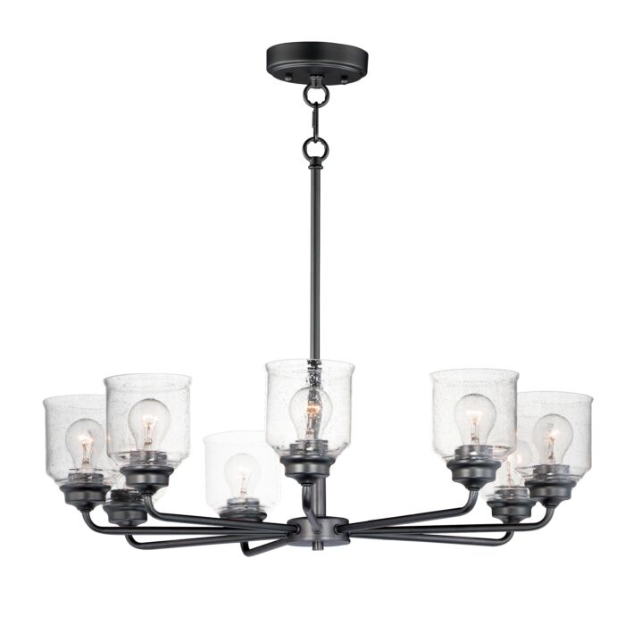 Maxim Acadia 8 Light Transitional Chandelier in Black