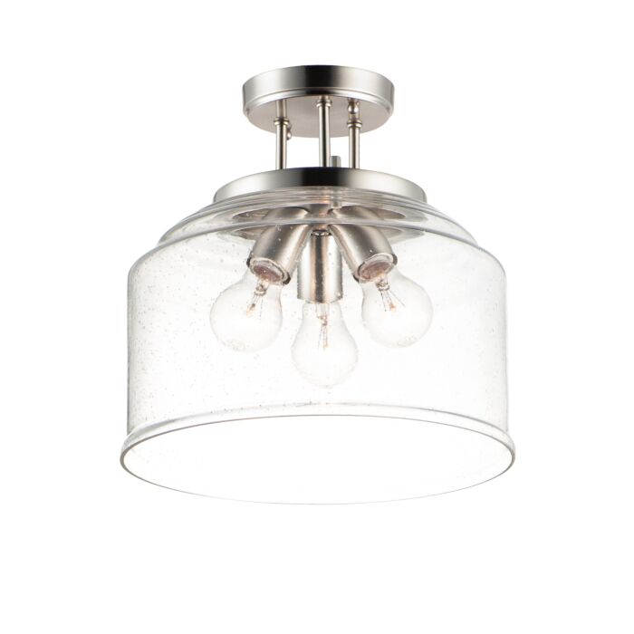 Maxim Acadia 3 Light Ceiling Light in Satin Nickel