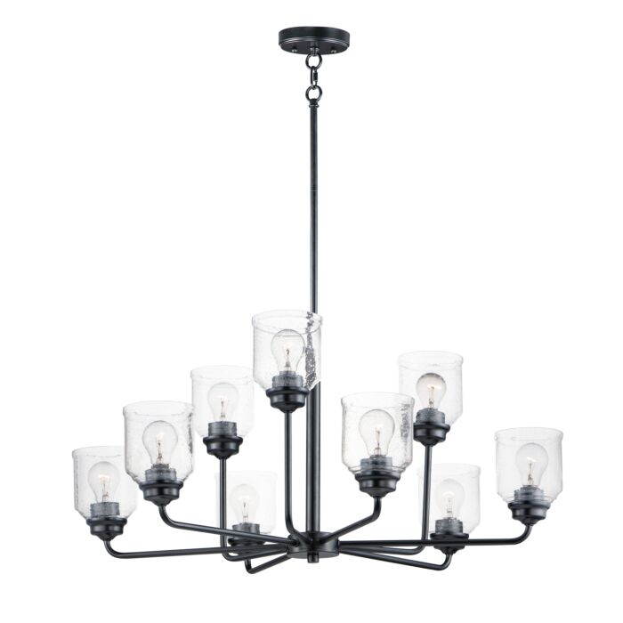Maxim Acadia 9 Light Transitional Chandelier in Black