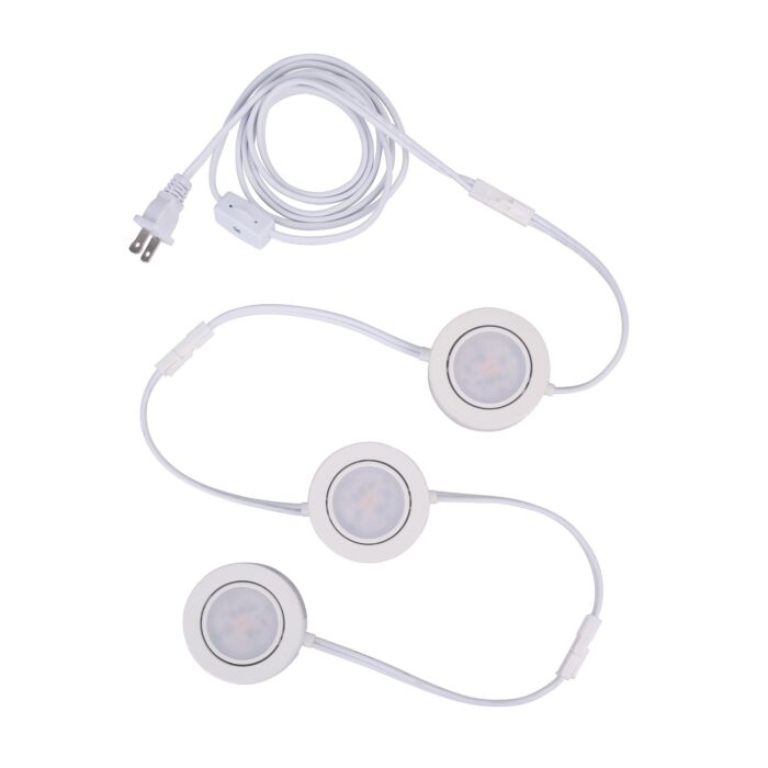 Under Cabinet Puck 3-Light LED Under Cabinet Puck in White