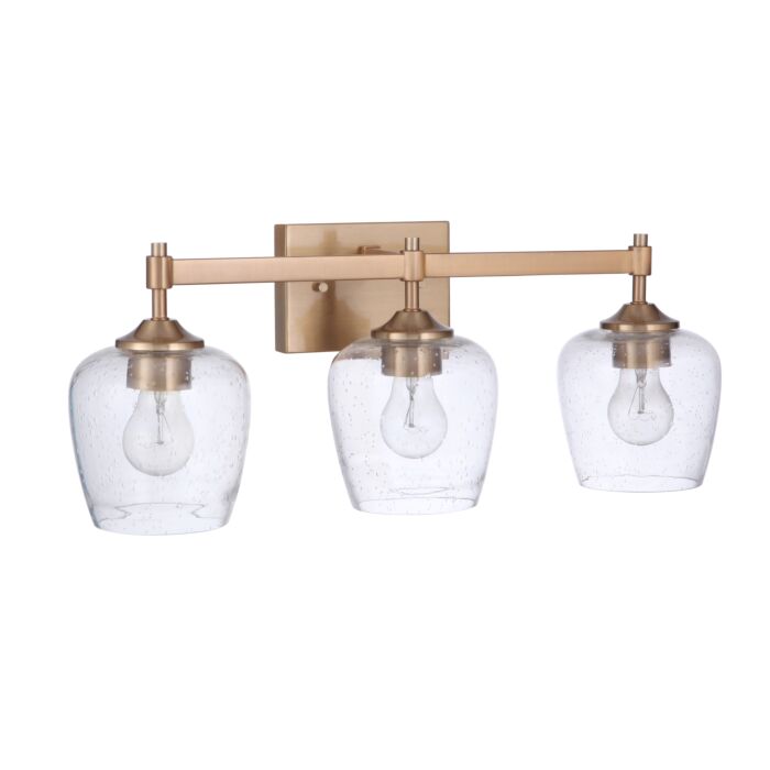 Craftmade Stellen 3 Light Bathroom Vanity Light in Satin Brass