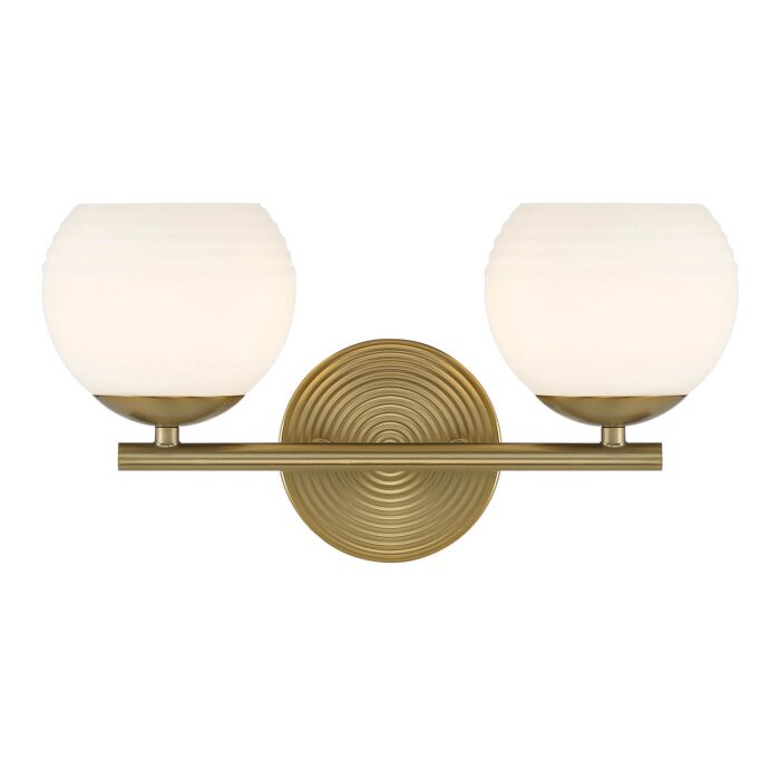 Moon Breeze 2-Light Bathroom Vanity Light in Brushed Gold