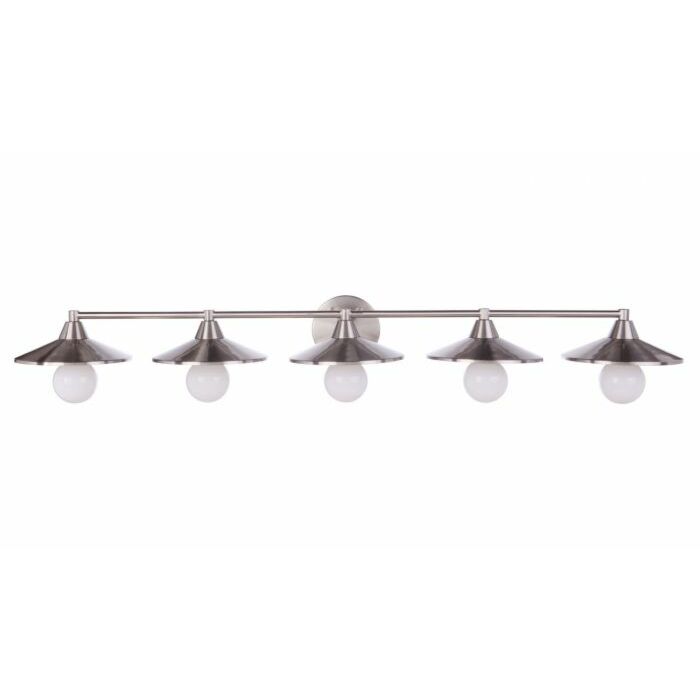 Craftmade Isaac 5 Light Bathroom Vanity Light in Brushed Polished Nickel