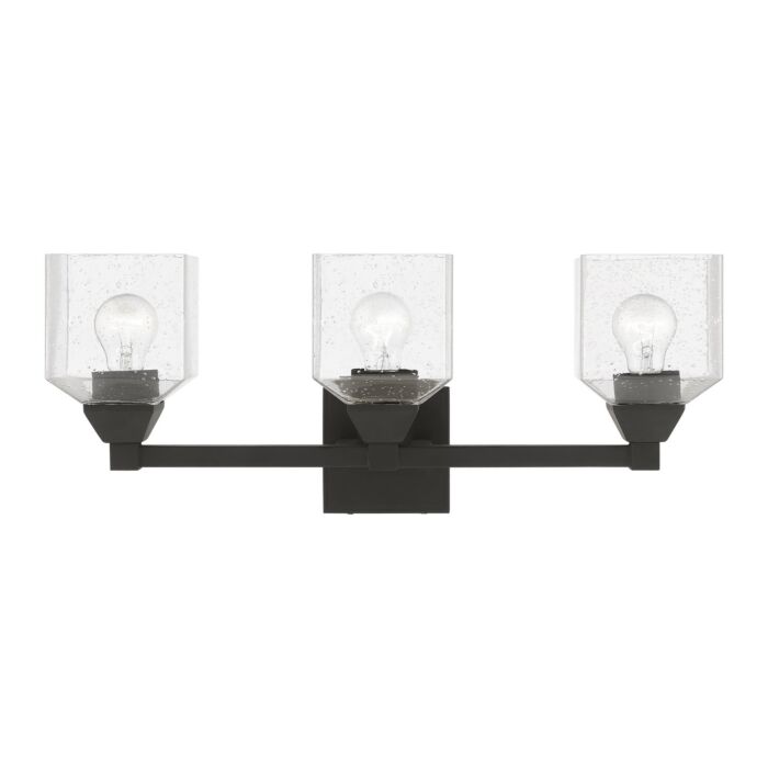 Aragon 3-Light Bathroom Vanity Sconce in Black