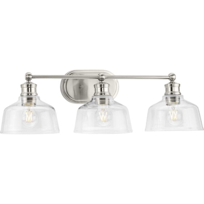 Singleton 3-Light Bathroom Vanity Light in Brushed Nickel