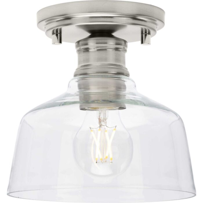 Singleton 1-Light Semi-Flush Mount in Brushed Nickel