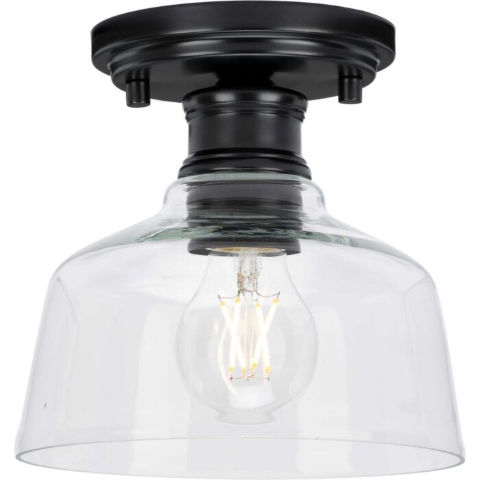 Singleton 1-Light Semi-Flush Mount in Matte Black