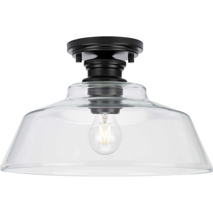 Singleton 1-Light Semi-Flush Mount in Matte Black