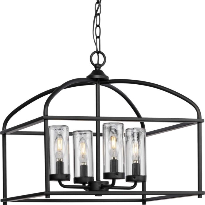 Swansea 4-Light Outdoor Chandelier in Matte Black