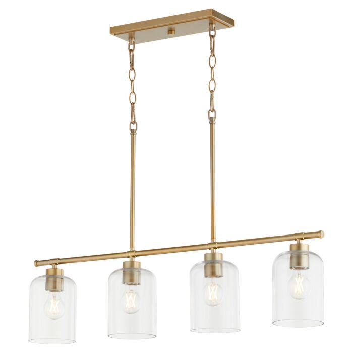Four Light Linear Chandelier by Quorum