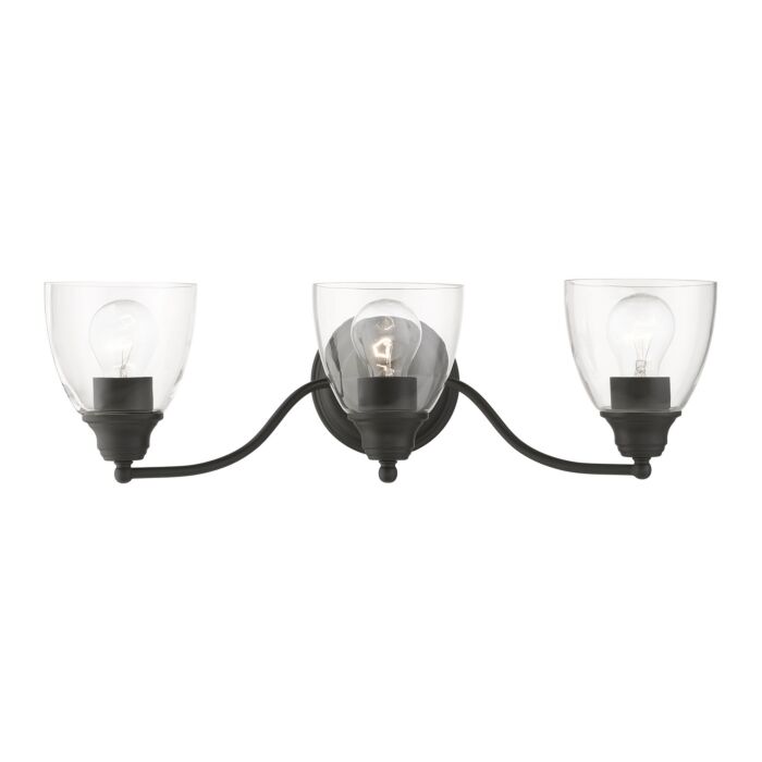 Montgomery 3-Light Bathroom Vanity Sconce in Black