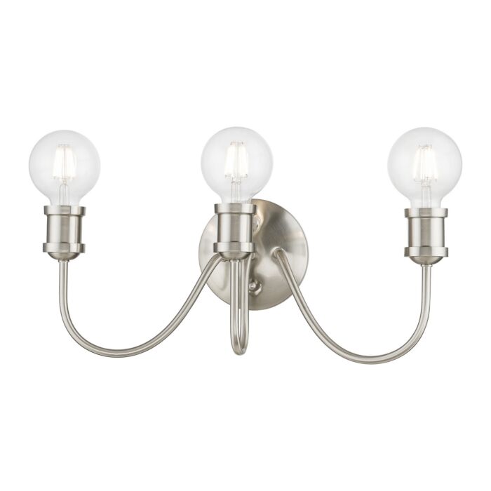 Lansdale 3-Light Bathroom Vanity Sconce in Brushed Nickel
