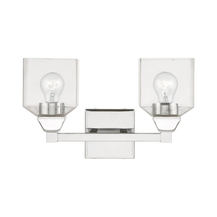 Aragon 2-Light Bathroom Vanity Sconce in Polished Chrome