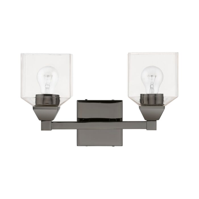 Aragon 2-Light Bathroom Vanity Sconce in Black Chrome