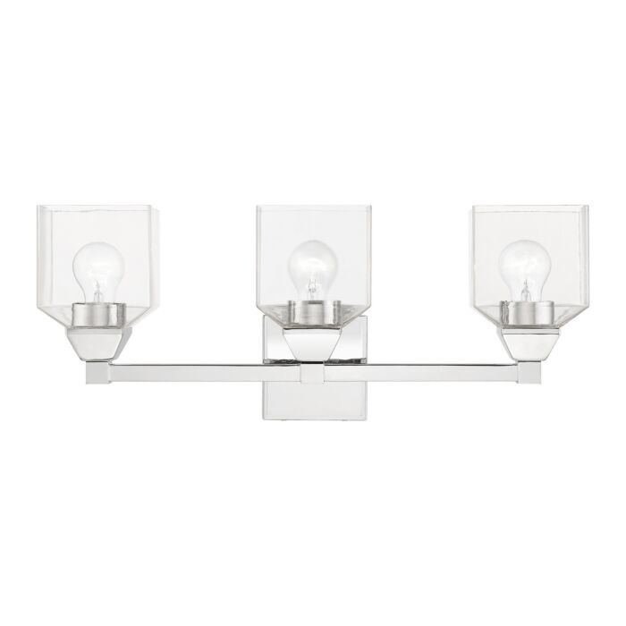 Aragon 3-Light Bathroom Vanity Sconce in Polished Chrome