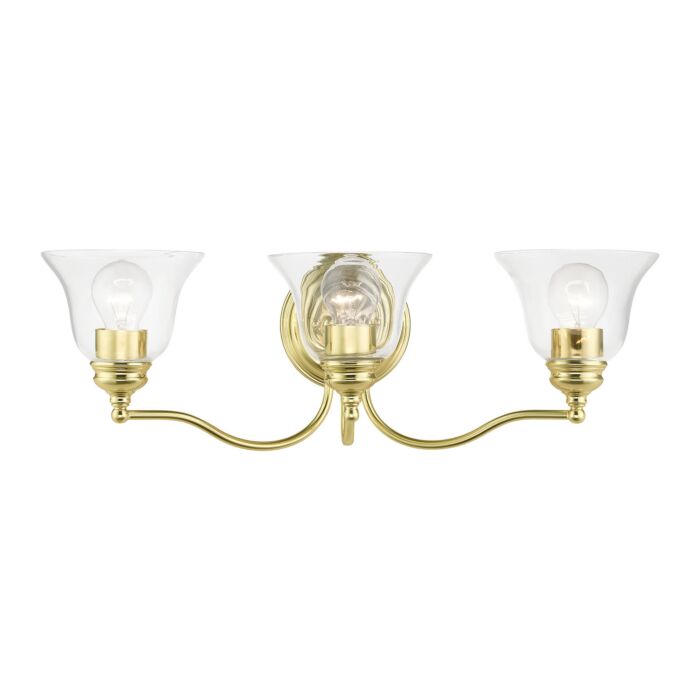 Moreland 3-Light Bathroom Vanity Sconce in Polished Brass