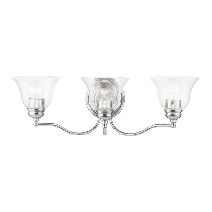 Moreland 3-Light Bathroom Vanity Sconce in Polished Chrome