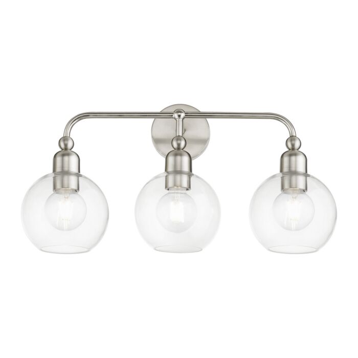 Downtown 3-Light Bathroom Vanity Sconce in Brushed Nickel