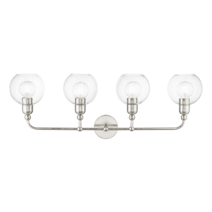 Downtown 4-Light Bathroom Vanity Sconce in Brushed Nickel