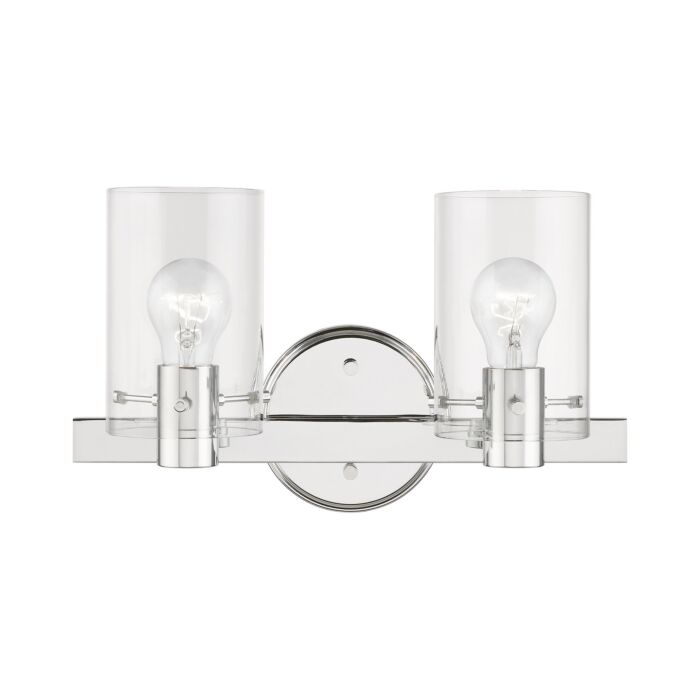 Munich 2-Light Bathroom Vanity Sconce in Polished Chrome